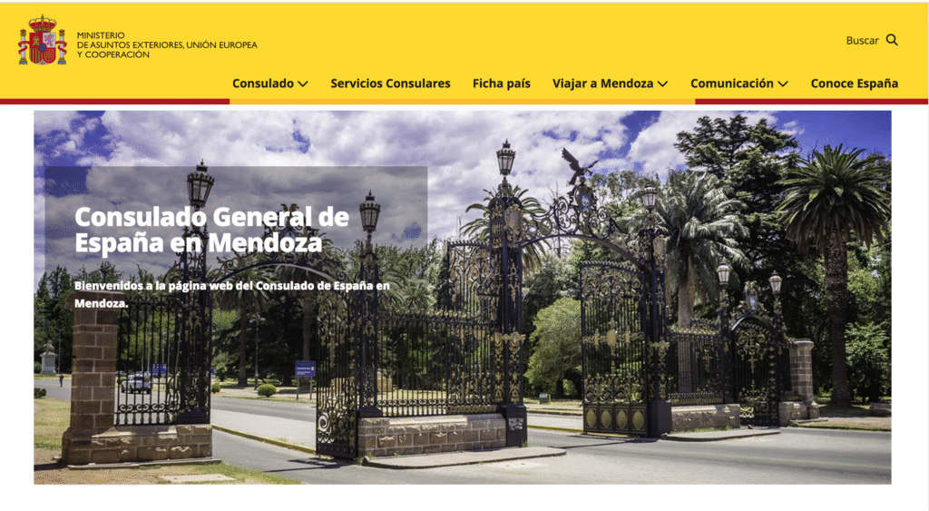 Consulado general de España en Mendoza. Sitio Web Oficial.
